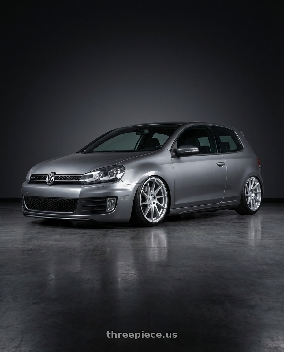 2013 Volkswagen GTI MK6 with Aodhan AH09 5x112 18x8.5 +35 Gloss Silver Machined Face wheels