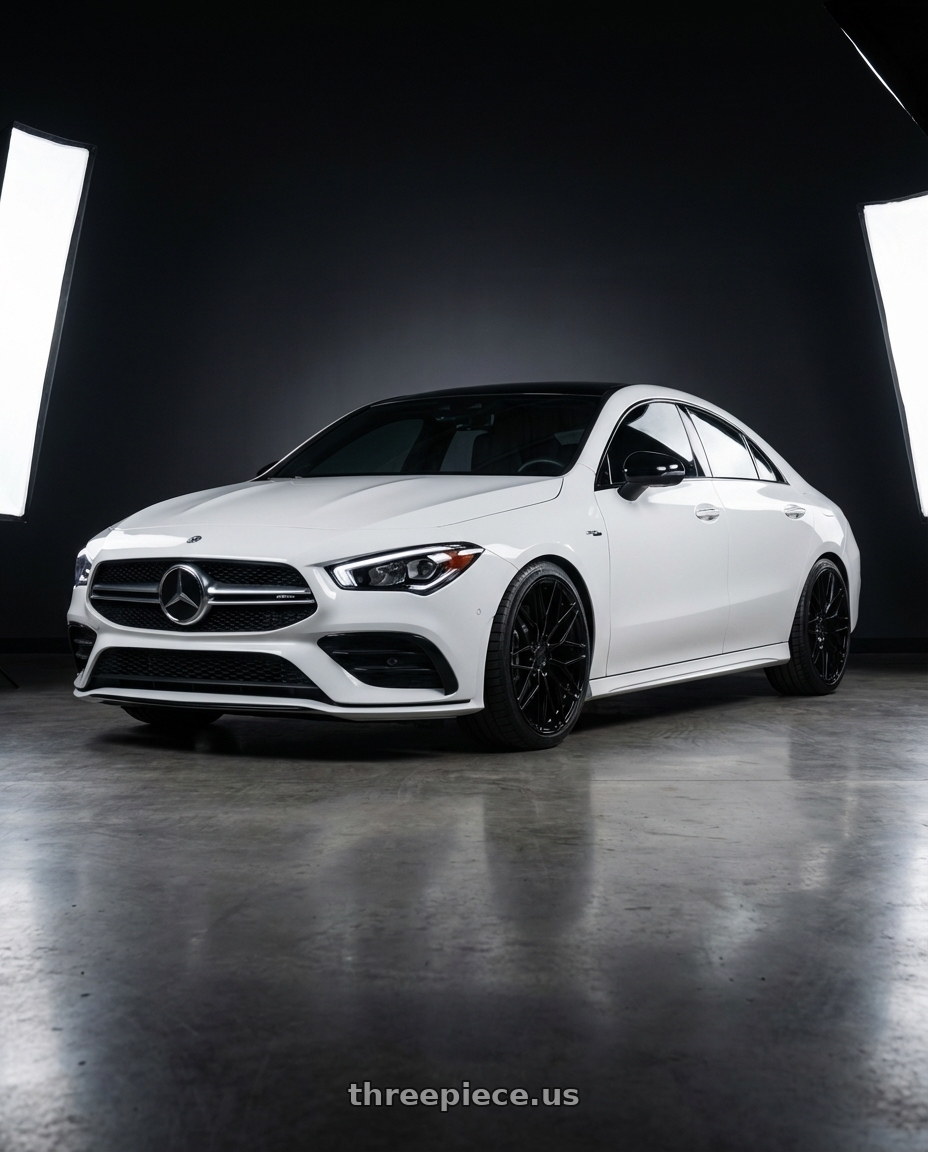 2023 Mercedes-Benz CLA C118 with Avant Garde Wheels M520R 5X112 19x8.5 +35 Gloss Black wheels