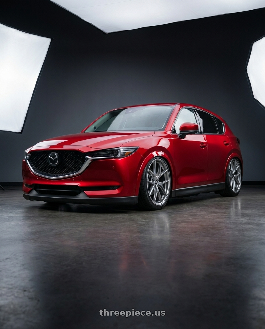 2021 Mazda cx 5 with BBS CI-R 5x112 20x8 +26 Platinum Silver Polished Rim Protector wheels