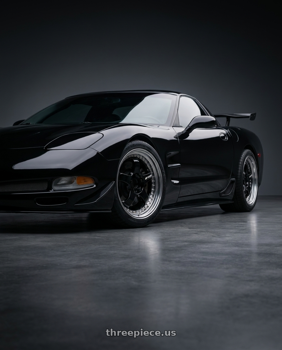 Chevy corvette 2004 with Work Meister S1 3P 5x120.65 19x9+51 L Disk Black wheels