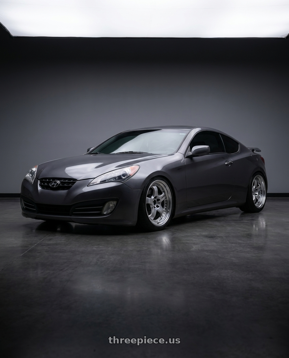 2011 Hyundai Genesis coupe with Work Meister S1 3P 4x100 17x8.5+29 W Disk Silver wheels