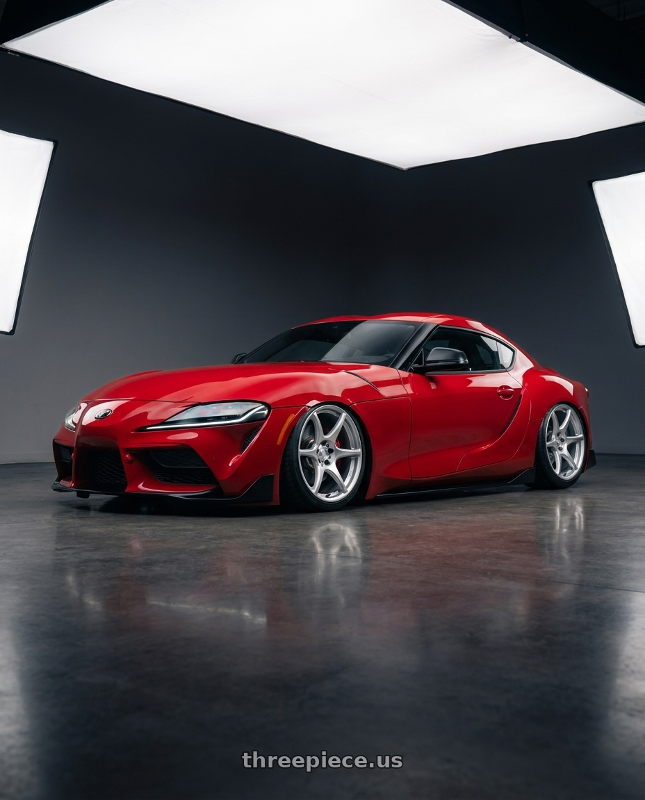 2023 Toyota GR Supra with Kansei K11S Tandem 5X112 19x9.5 22 Hyper Silver wheels