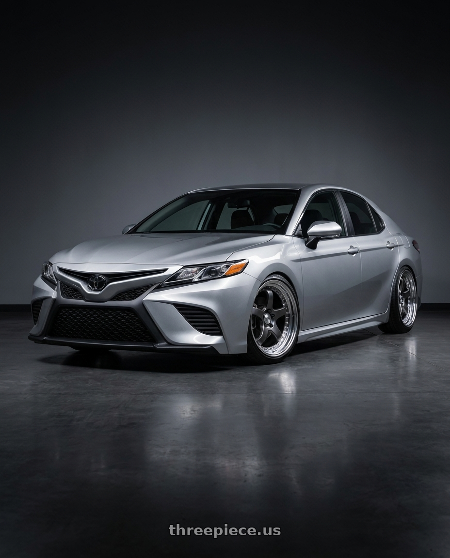 2021 Toyota Camry SE Celestial with Work Meister M1 3p 5x114.3 16x7+43 O Disk Matte Gunmetal wheels