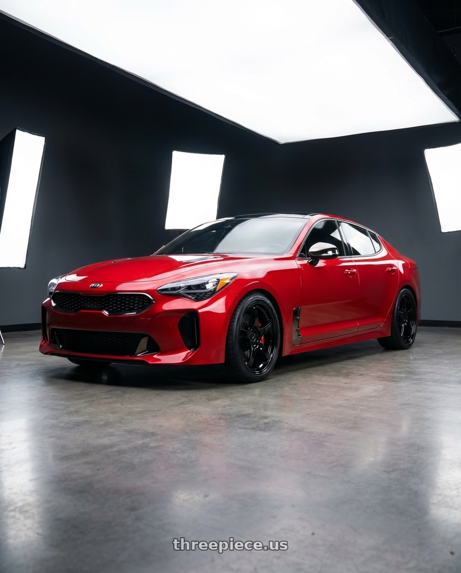 2022 Kia Stinger GT with Gram Lights 57CR 5x114.3 19x9.5+25 Glossy Black wheels