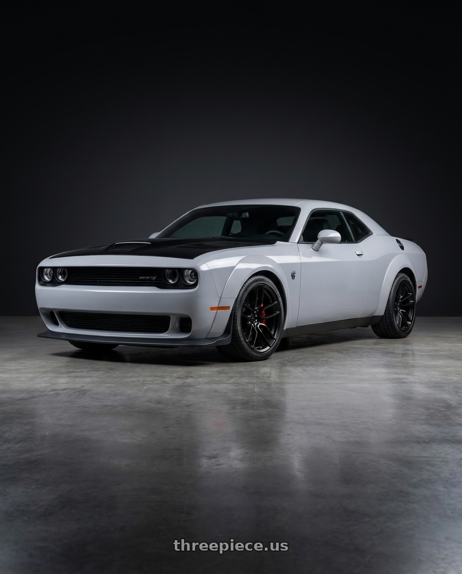 2021 dodge challenger with OE Wheels DG23 5x115 20x9+18 Satin Black wheels