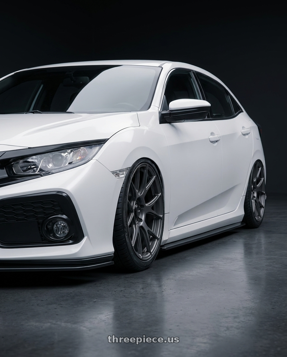 2024 Honda Civic with Konig Ampliform 5x114.3 19x10.5+23 Dark Metallic Graphite wheels