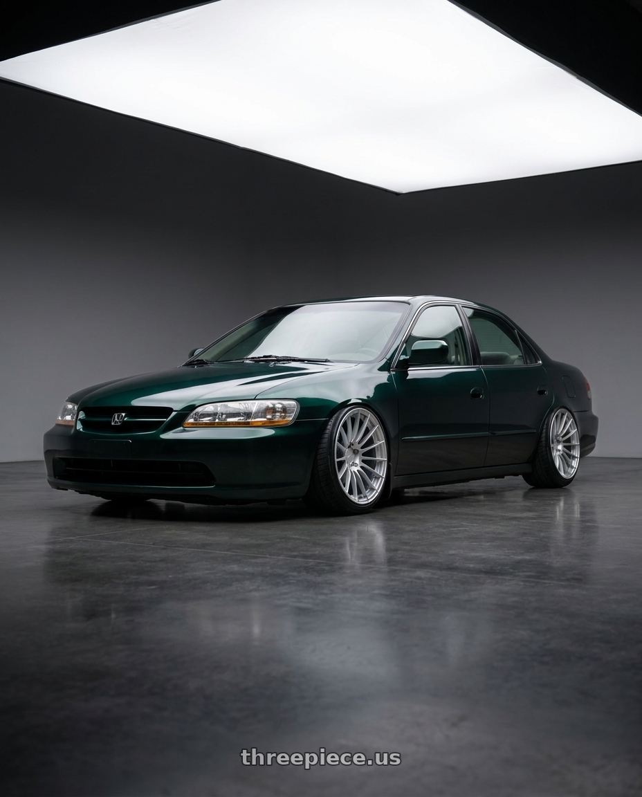 1999 Honda accord with Enkei RS05-RR 5x114.3 18x11+16 Sparkle Silver wheels