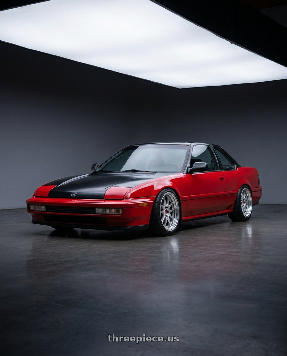 1991 Honda prelude with Work Cr 2P 4x100 16x7 +22 GT Silver wheels