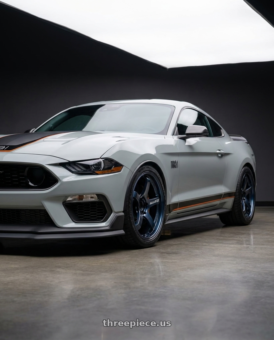 2021 Ford Mustang Mach 1 with Advan Racing GT PV 5x114.3 20x10.0 +35 RACING TITANIUM BLUE wheels