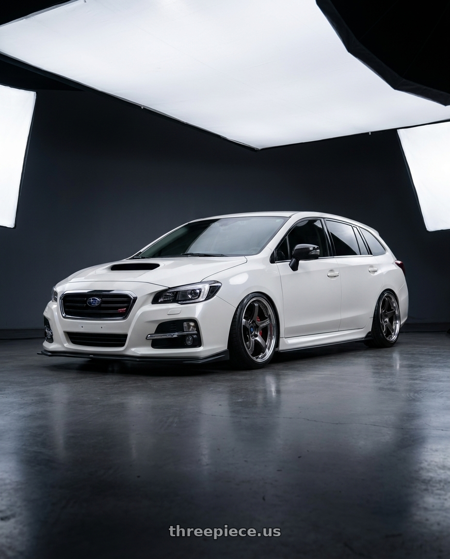 2020 Subaru levorg STI white  with Advan Racing GT BEYOND 5x114.3 18x9.0 +25 MACHINING & HYPER PLATINUM BLACK wheels