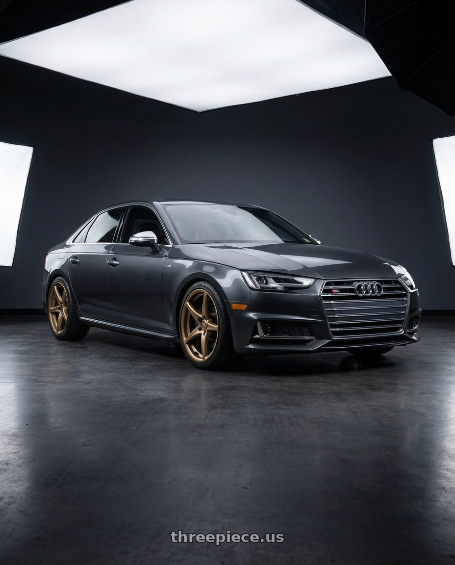 2023 Audi S4 B9 with Kansei K11B Tandem 5X112 19x10.5 22 Bronze wheels