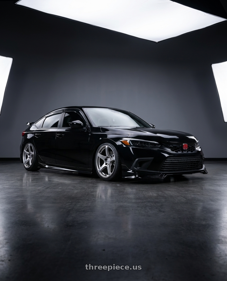 2024 Honda civic sport Hatchback with Work Emotion T5r 5x114.3 17x8 +35 Glow Silver wheels
