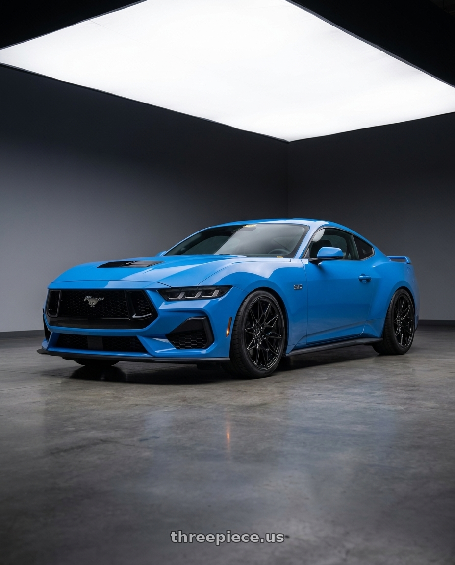 2026 Ford Mustang with F1R FS3 5x114 20x9 +35 Gloss Black wheels