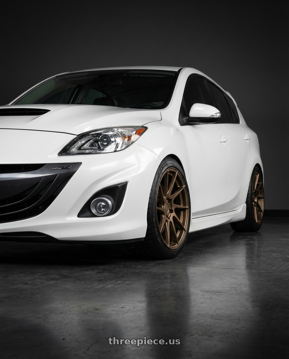 2012 Mazda Mazdaspeed3 with Aodhan AH09 5x114.3 18x9.5 +35 Matte Black wheels