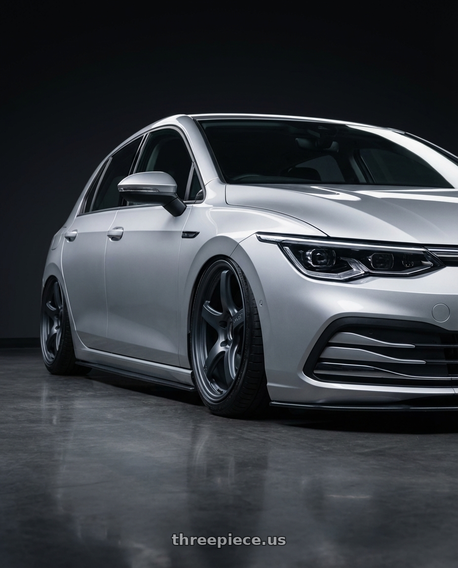 2024 Volkswagen Golf R MK8 with Gram Lights 57CR 5x112 19x8.5+45 Gunblue II wheels