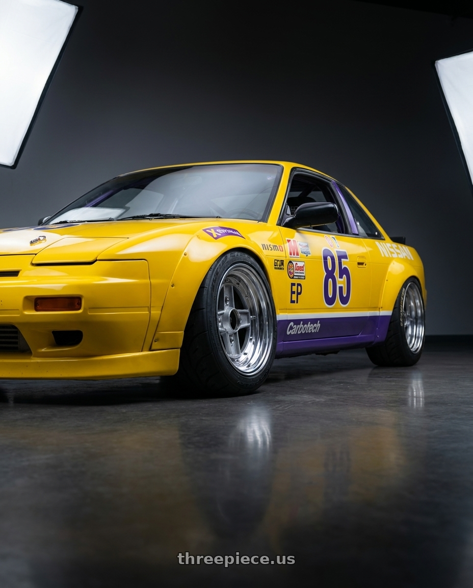 1989 Nissan 240sx Race Car with Speed Star Mk-II 4x114.3 15X7+0  Silver wheels