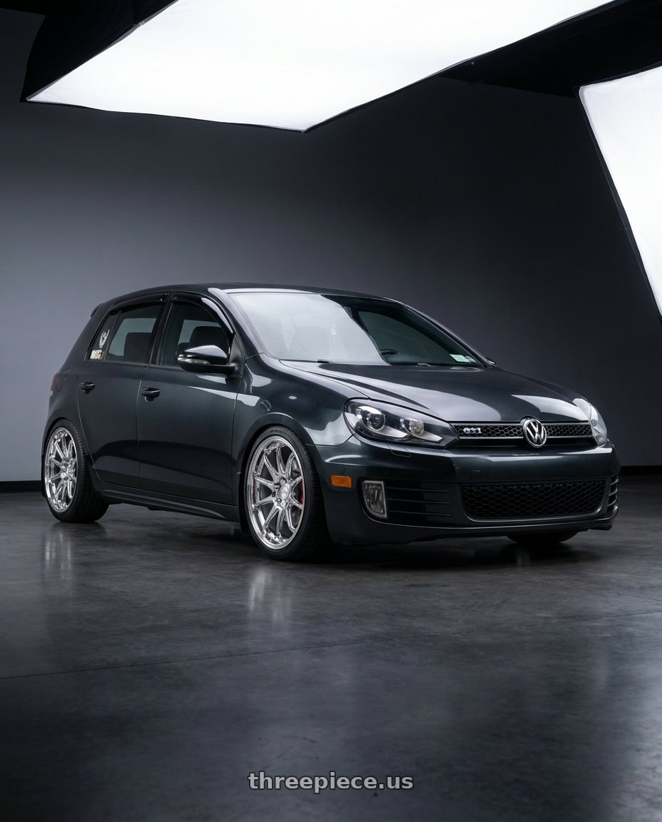 2014 VW GTI Wolfsburg Ed with KATANA RACING HR06 5x112 18x8.5 +35 Chrome wheels