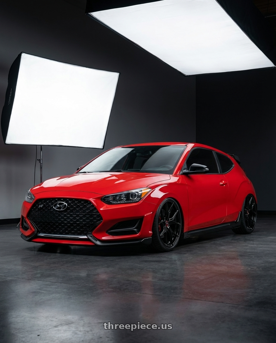 2022 Hyundai Veloster N with Vossen HF-5 19x8.5 / 5x114.3 / ET32 / Flat Face / 73.1 - Gloss Black Wheel - HF5-9N60 wheels
