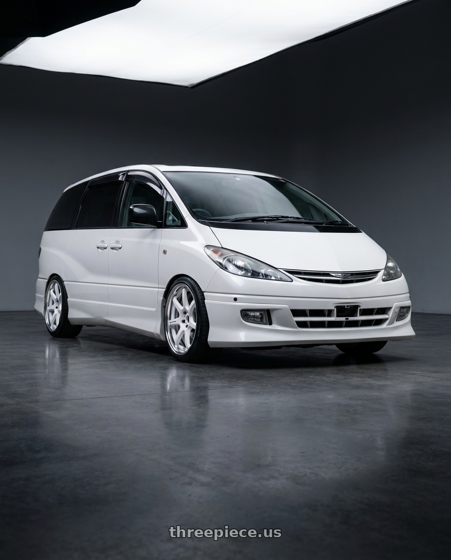 2000 toyota estima acr30w with Work T7r 2P 5x114.3 19x8.0 +38 WHITE wheels