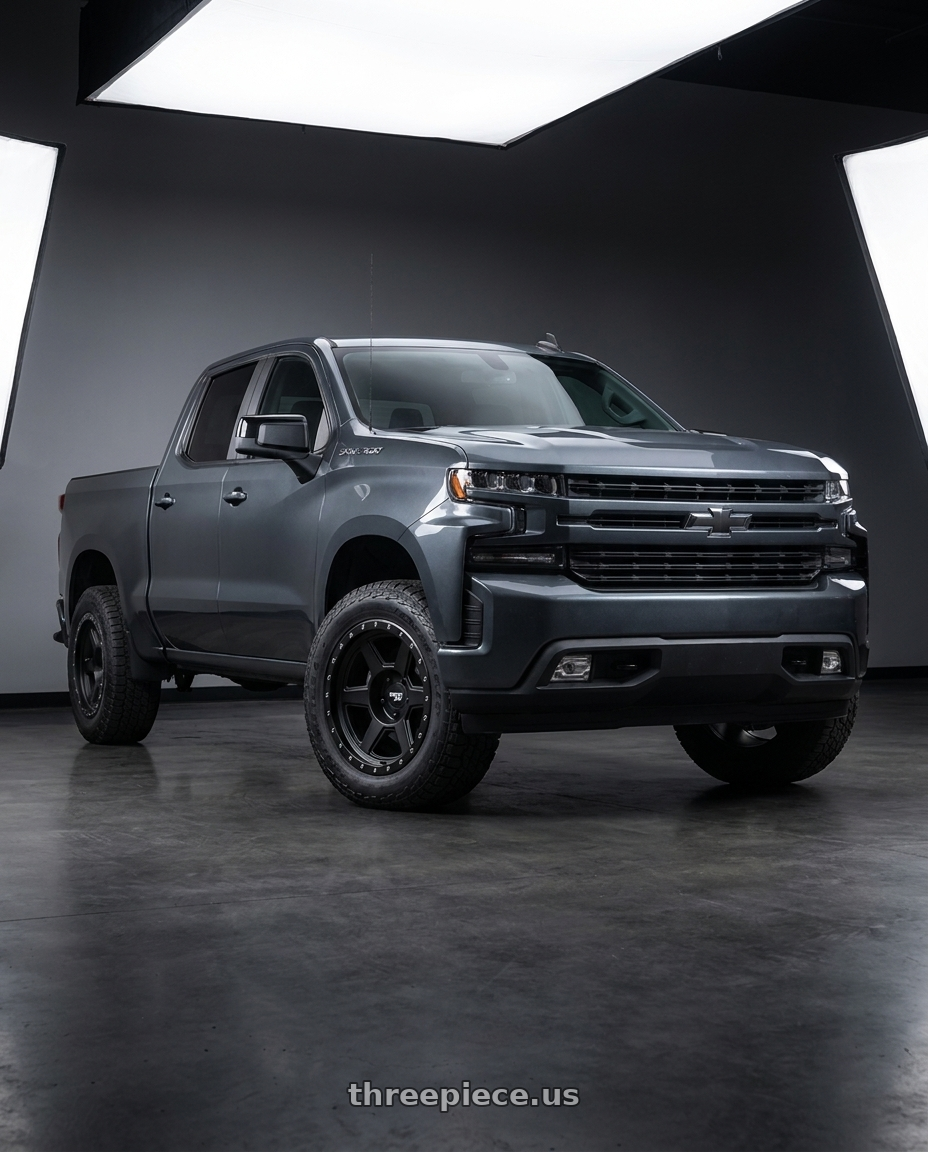 2021 Chevrolet Silverado 1500 LT with Dirty Life Compound 9315 6x139.7 18x9-12 Matte Black wheels