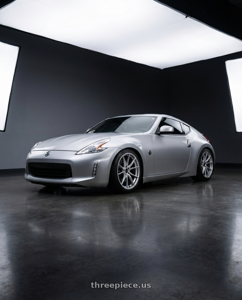 2013 Nissan 370z touring, silver with Advanti Racing 80S Hybris 5x114.3 20x8.5 +40 Silver with Machined Face wheels