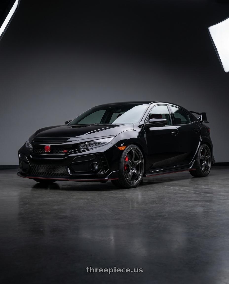 2021 Honda Civic Type R with Advan Racing TC4 5x120 18x9.5 +38 BLACK GUNMETALLIC (NO RING) wheels