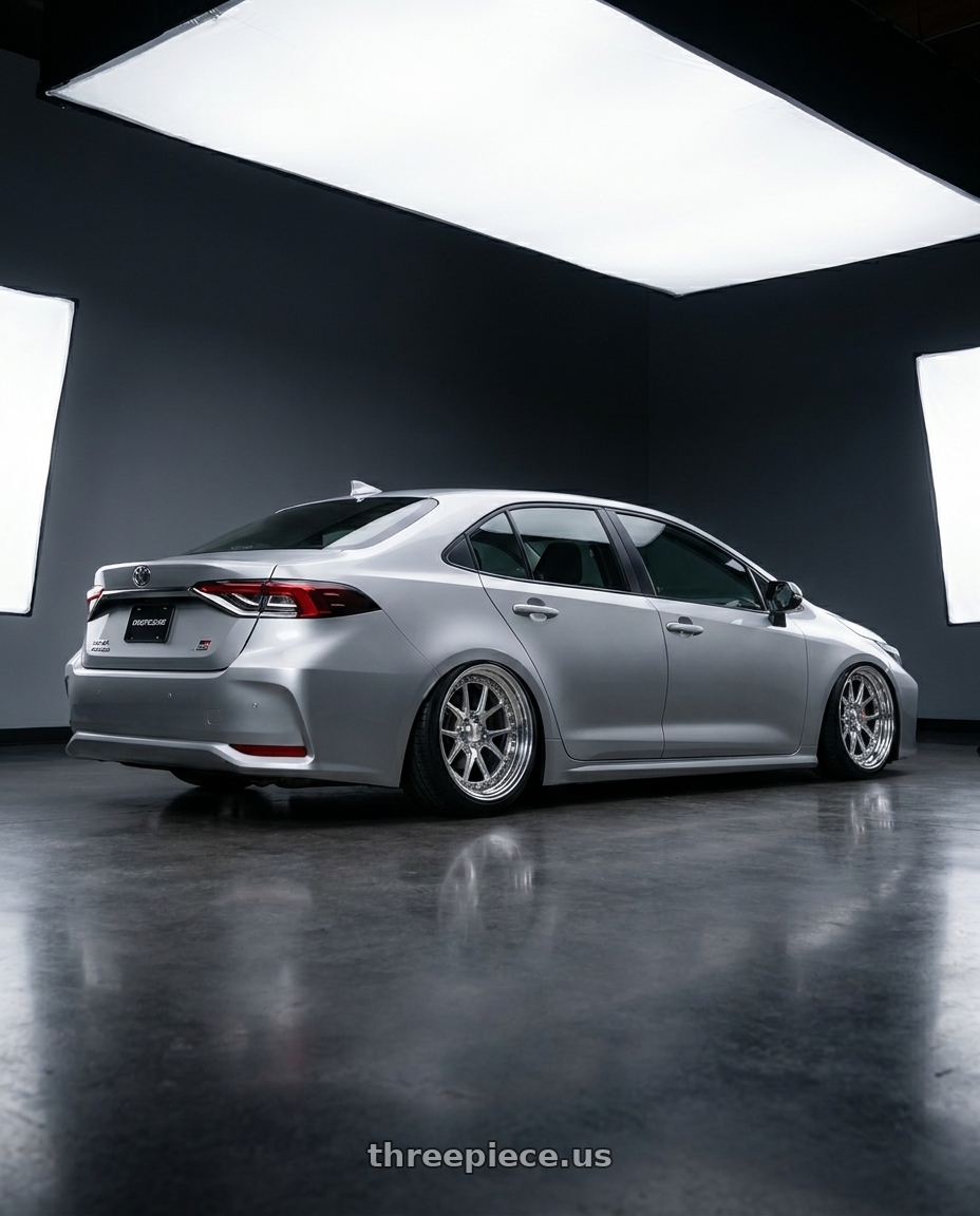 2024 Altis gr sport 20 with CCW CZ05 4x100 16x7 +60 Polished wheels rear three quarter view slight stretch tires