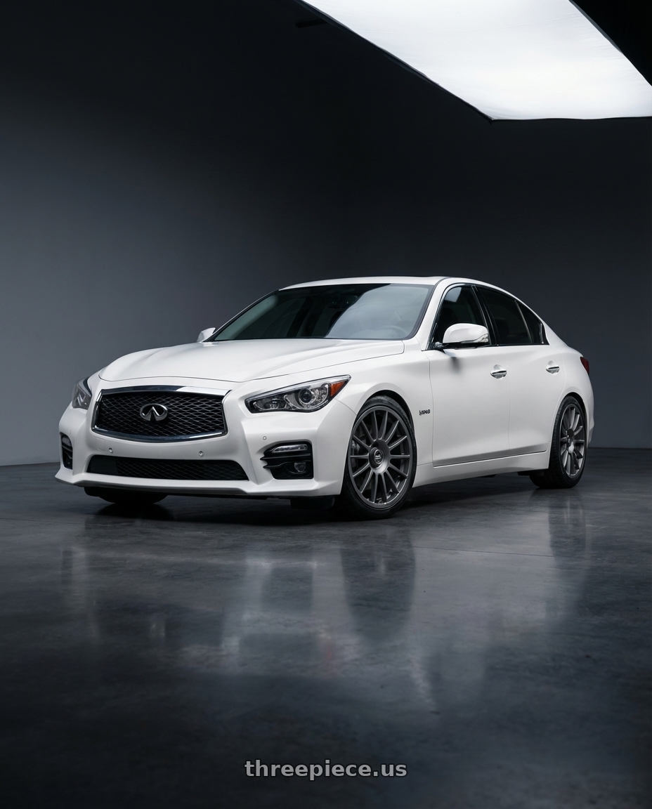 2020 Infiniti Q50 with fifteen52 PODIUM 5x114.3 / 5x120 19x8.5 +35 FROSTED GRAPHITE (SATIN GREY) wheels