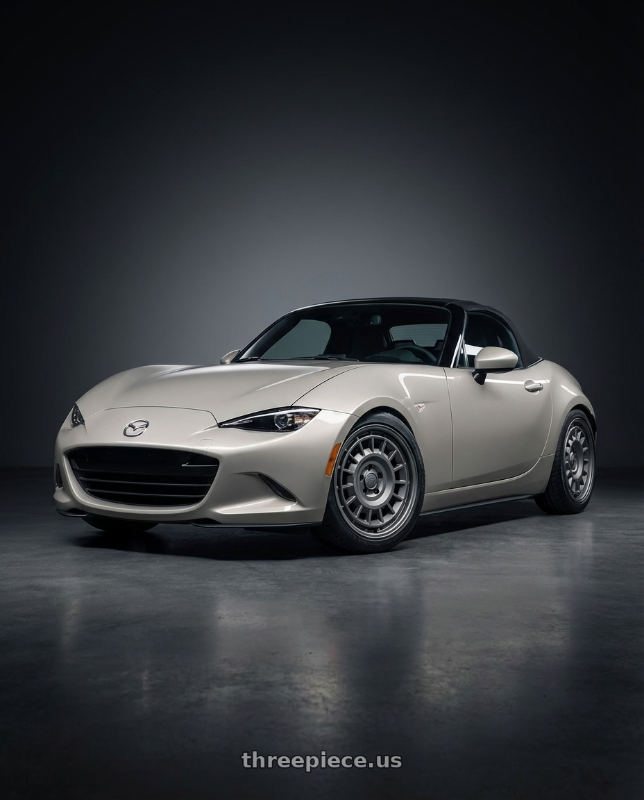 2021 Mazda MX-5 Miata ND with fifteen52 ALPEN MX 5x114.3 17x8 +38 FROSTED GRAPHITE (SATIN GREY) wheels