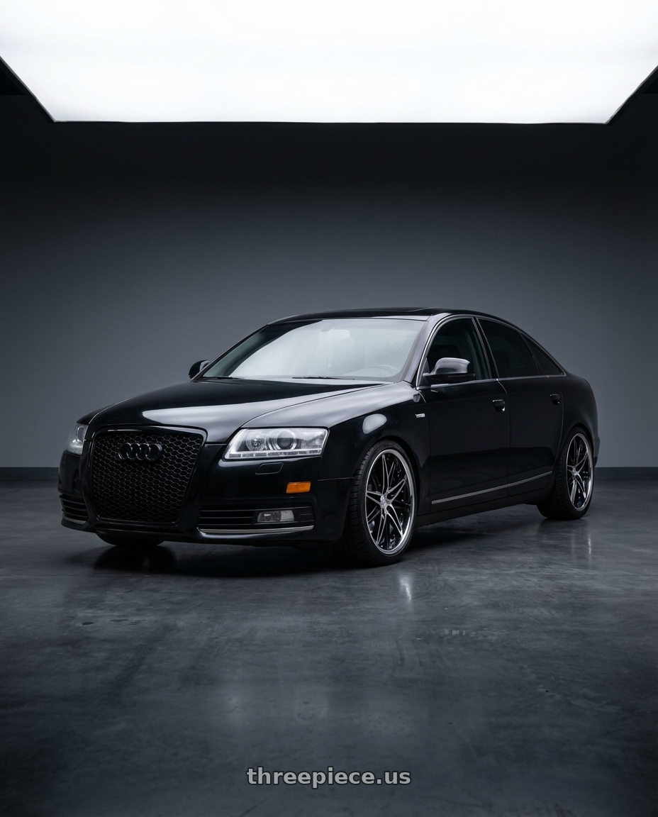 2010 audi a6 c6.5 prestige facelift sedan quattro  with Work Schwert Sg1 5x114.3 18x8.5+38 A Disk Black Cut Clear wheels