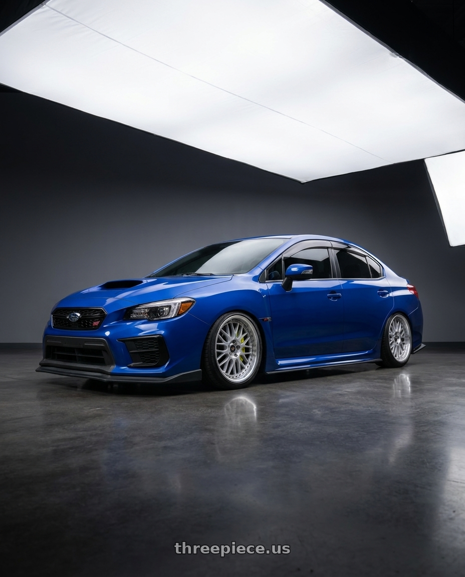 2021 Subaru STI with Work Vs-Xx 5x100 18x7+51 A Disk Light Grey Silver wheels