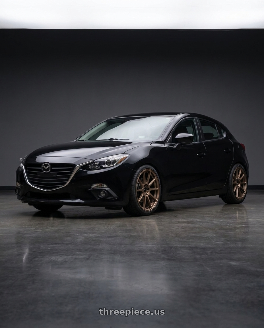 2016 Mazda 3 isport black with Enkei Triumph 5x114.3 18x8+45 Matte Bronze wheels