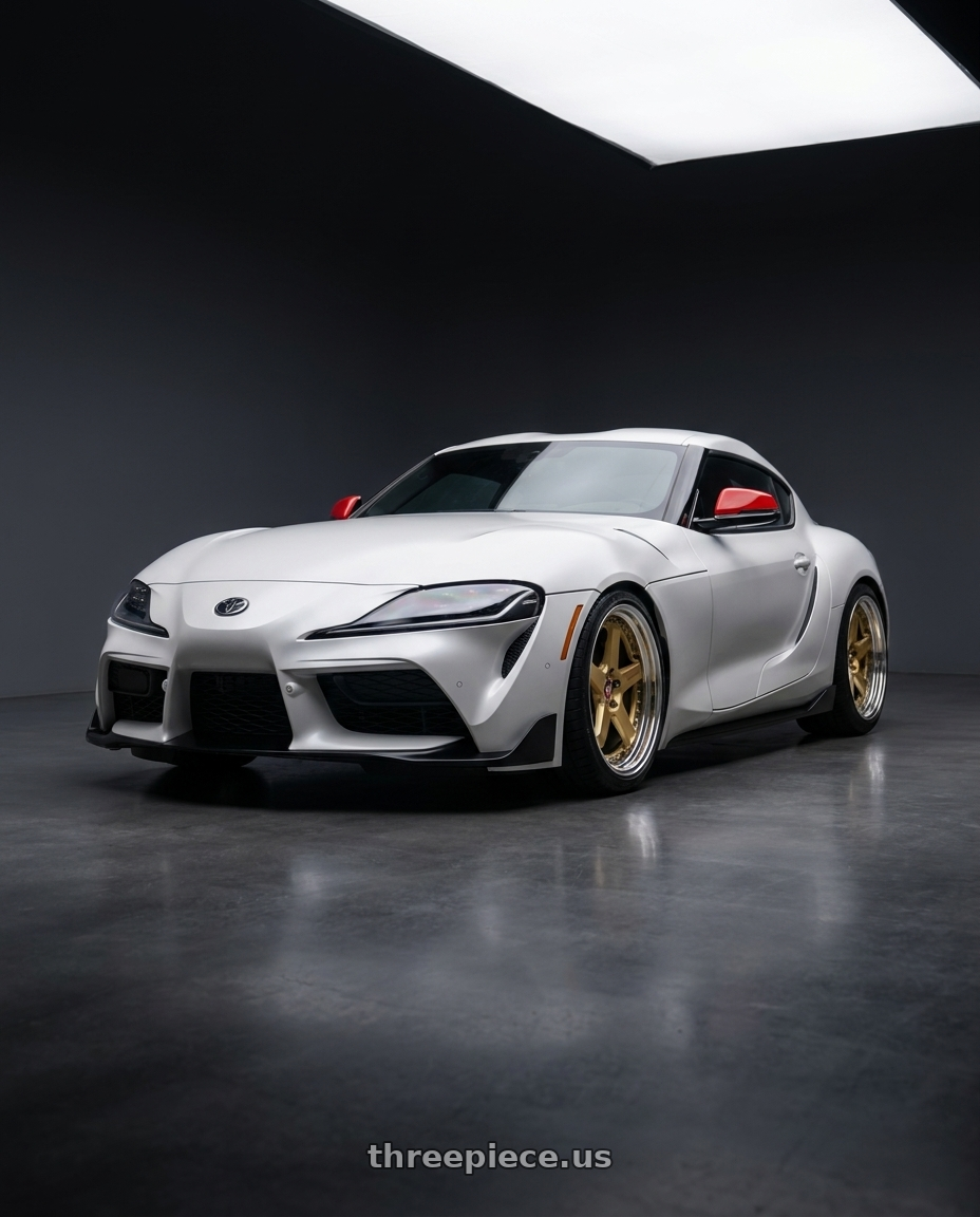 2026 toyota GR supra final with Work Zistance W5s 5x112 19x10+38 s disk Gold wheels