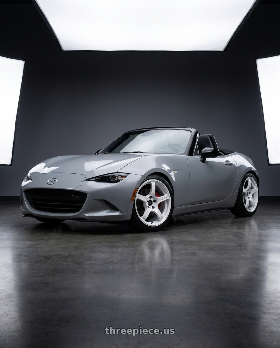 2026 Mazda MX-5 Club with Advan Racing TC4 4x100 17x8.0 +35 RACING WHITE METALLIC & RING wheels