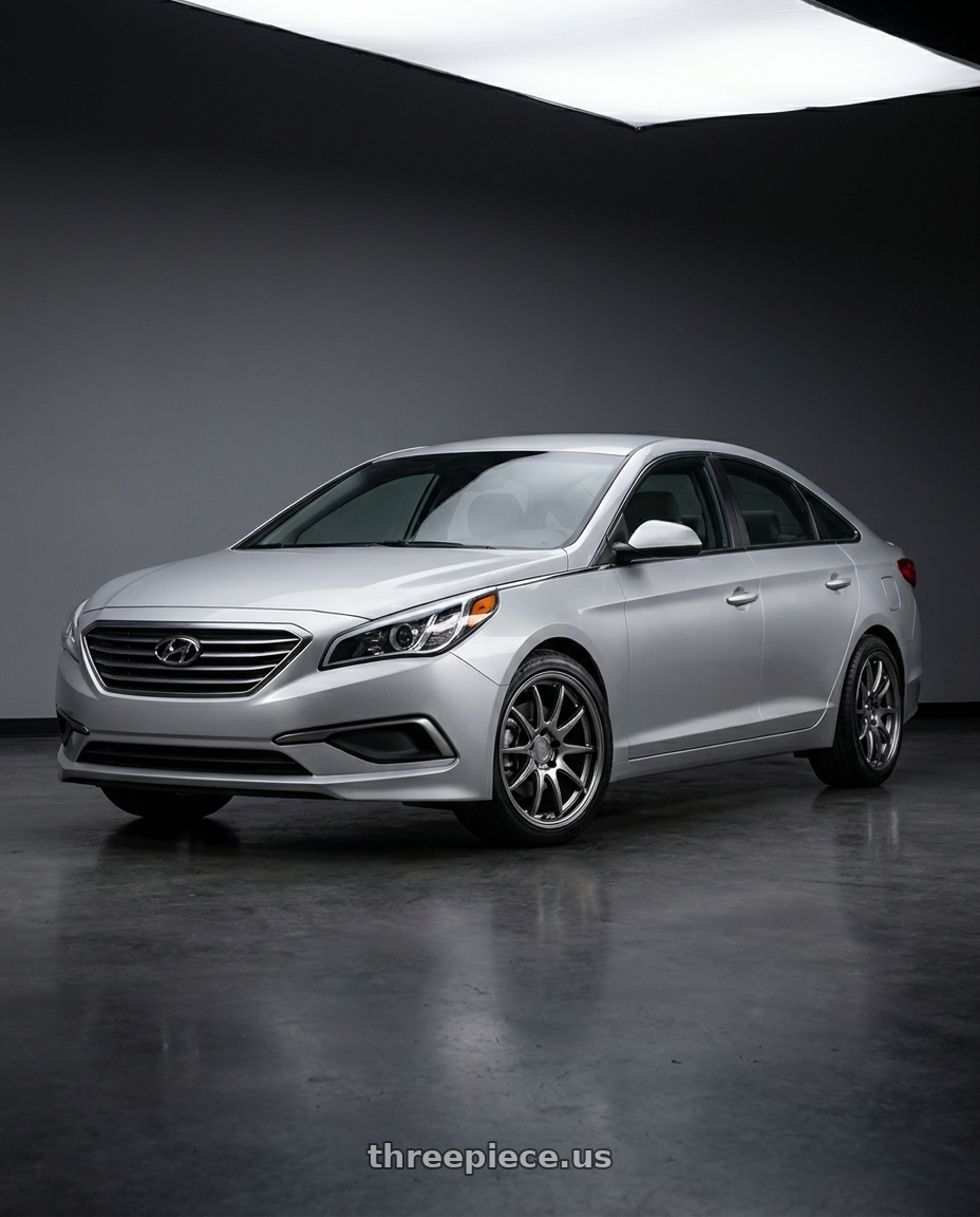 Hyundai Sonata Se 2017 with Aodhan DS02 5x114.3 19x8.5+35 Hyper Black wheels