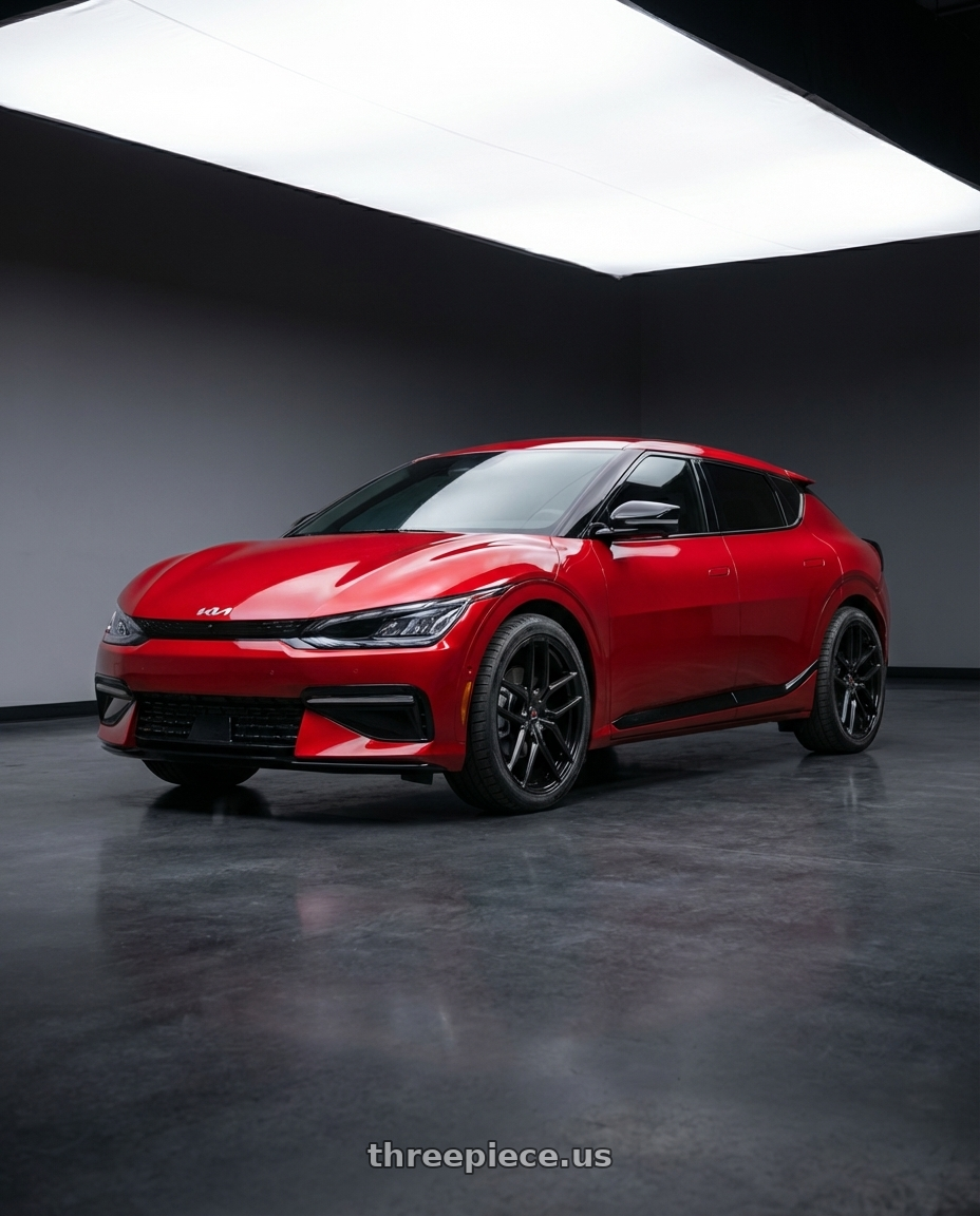 2024 kia ev6 with Cavallo CLV-55 5x114.3/5x120 20x8.5 +35 Gloss Black wheels