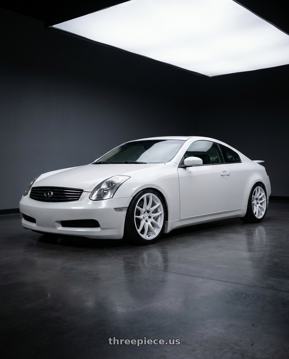 2004 Infiniti g35 with WORK Emotion CR Shigoku 5x114.3 18x8.5 +30 Ice White ICW wheels