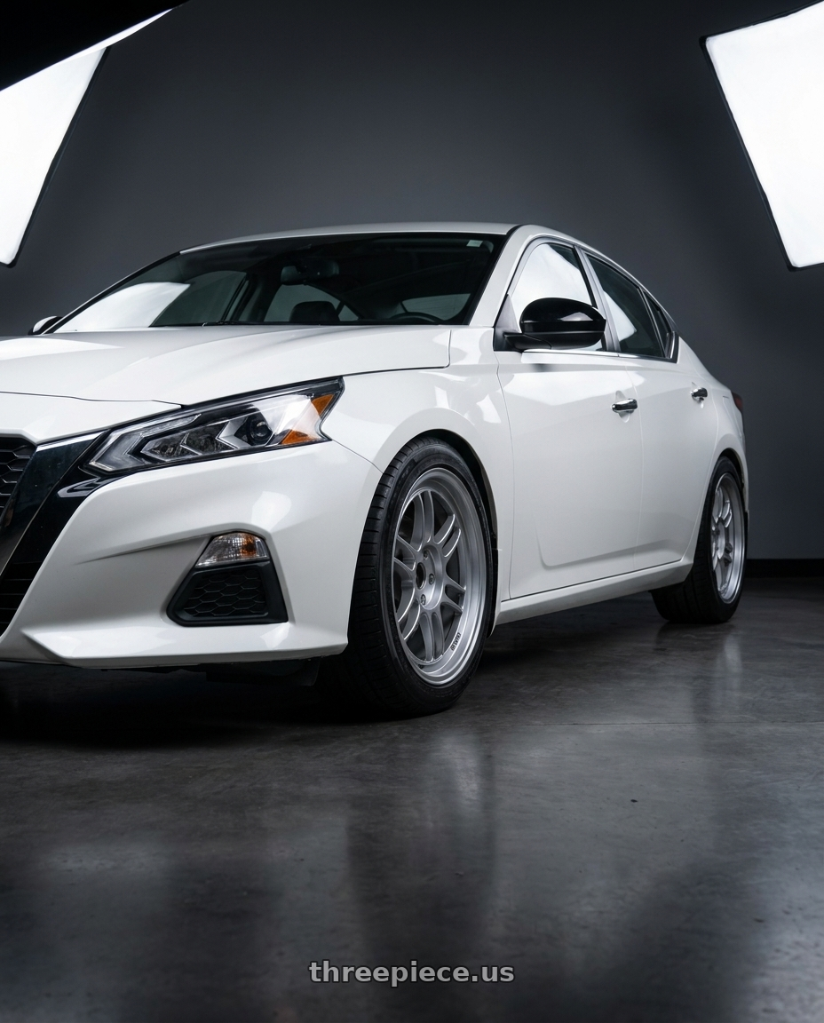 2021 Nissan Altima SV with Enkei RPF1 5x114.3 18x9+35 Silver wheels