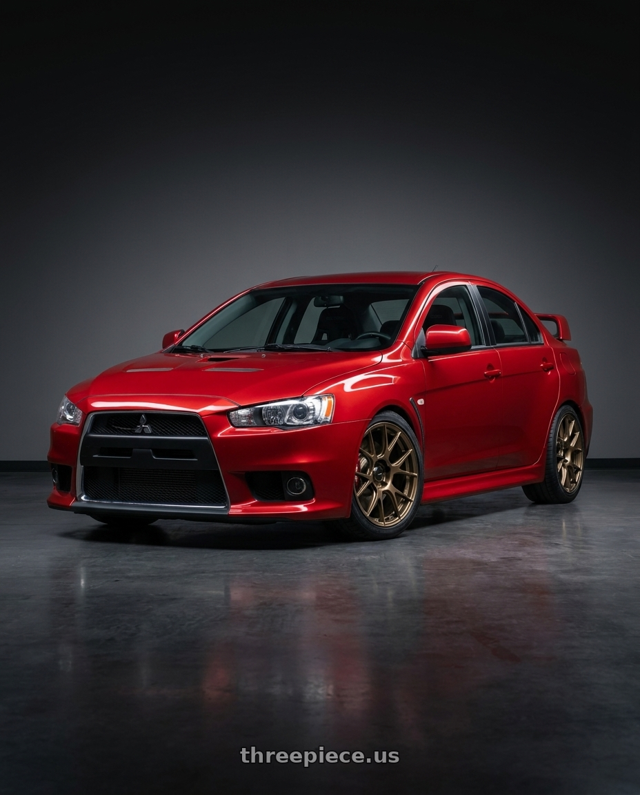 2012 Mitsubishi Lancer Evo X with Konig Ampliform 5x114.3 18x8.5+35 Gloss Bronze wheels