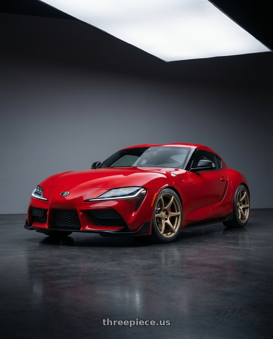 2023 Toyota GR Supra with Kansei K11B Tandem 5X112 19x10.5 22 Bronze wheels