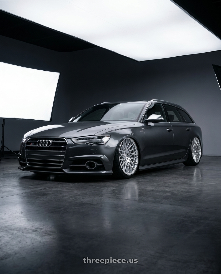 2016 Audi S6 C7 with Avant Garde Wheels M540 5X112 20x10 +25 Silver Machined wheels