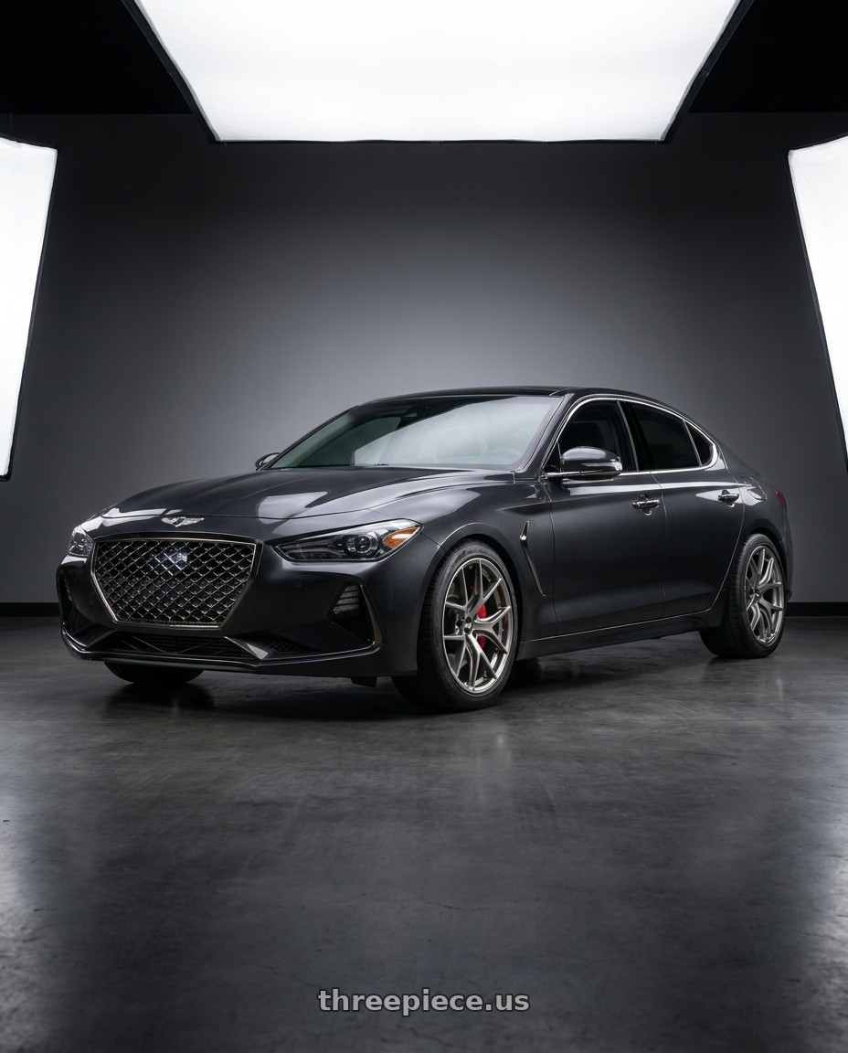 2019 Genesis G70 with BBS FI-R Evo CL 21x12.0+45 Platinum Silver wheels