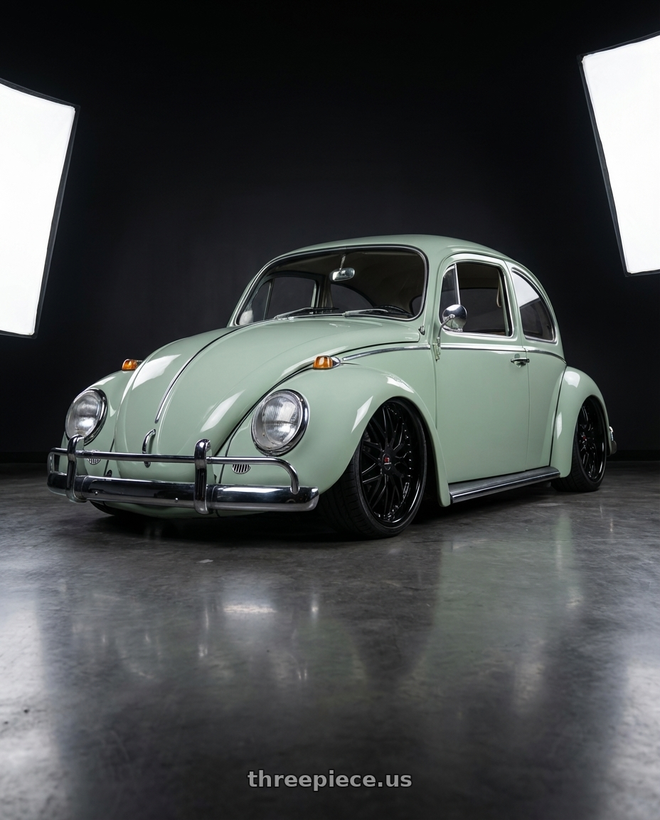 vw popo 1966 with Cavallo CLV-46 4x100/4x114.3 18x8 +35 Gloss Black wheels