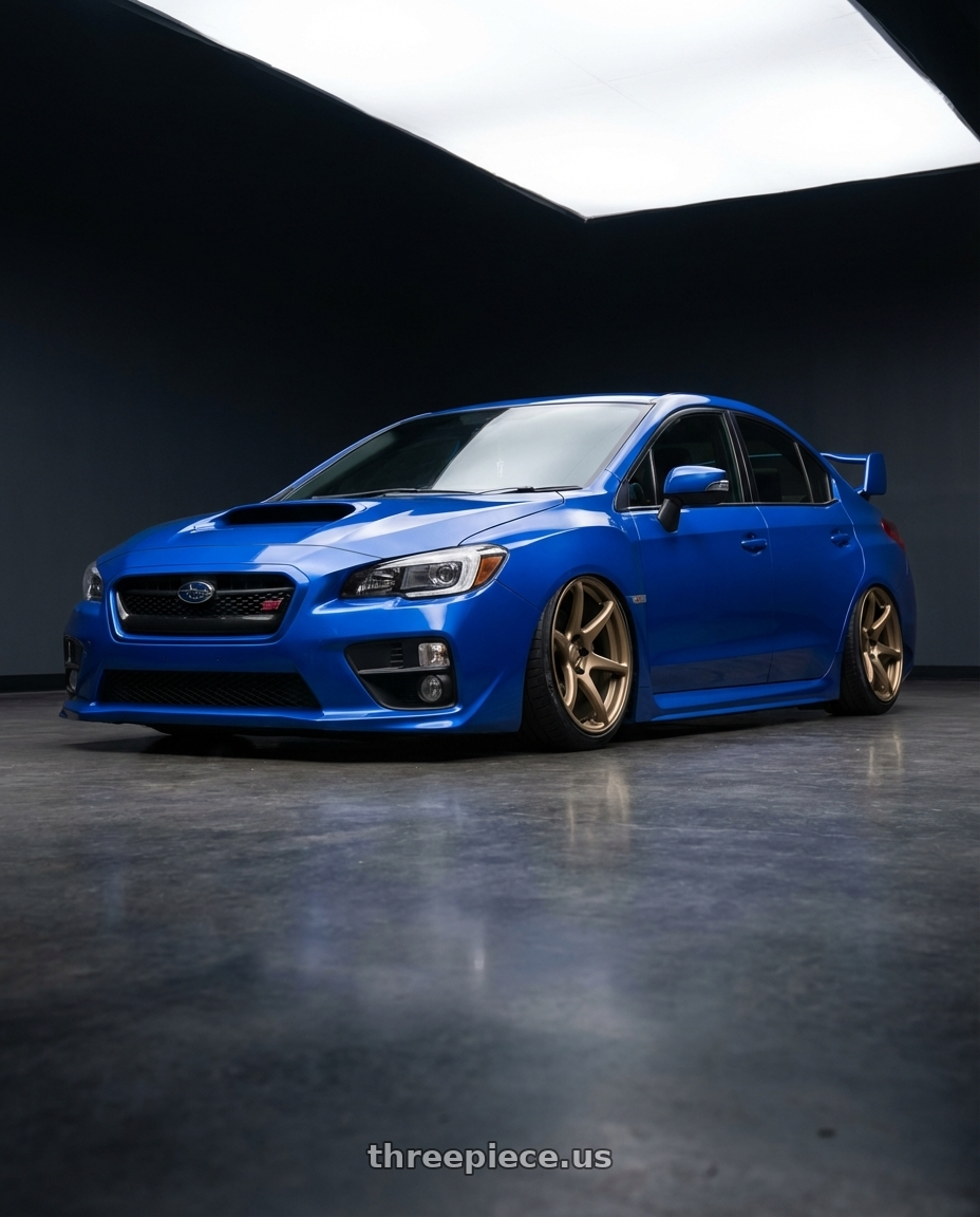 2013 Subaru WRX STI with Kansei K11B Tandem 5x114.3 18x10.5 12 Bronze wheels