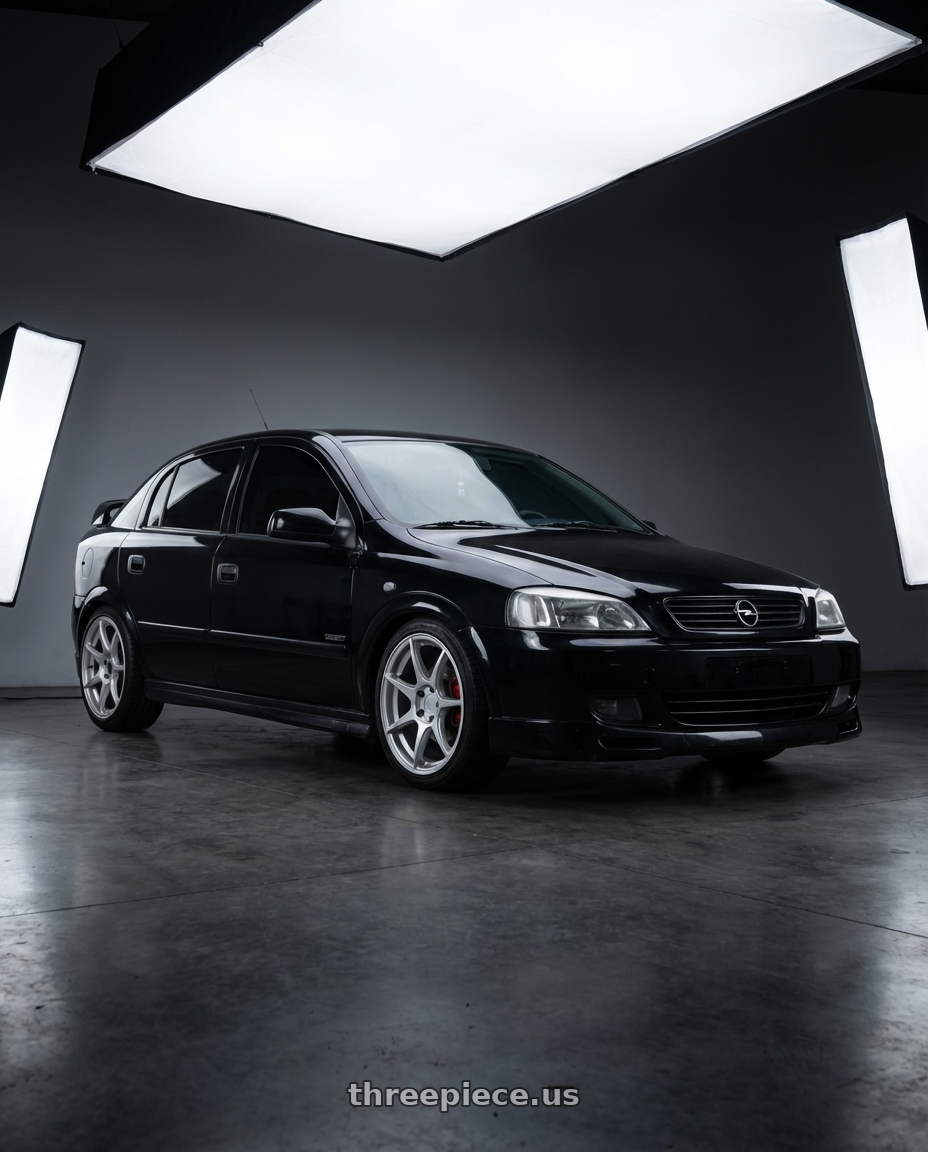 2008 Chevrolet astra advantage Black  with Aodhan AH09 5x114.3 18x8.5 +35 Gloss Silver Machined Face wheels