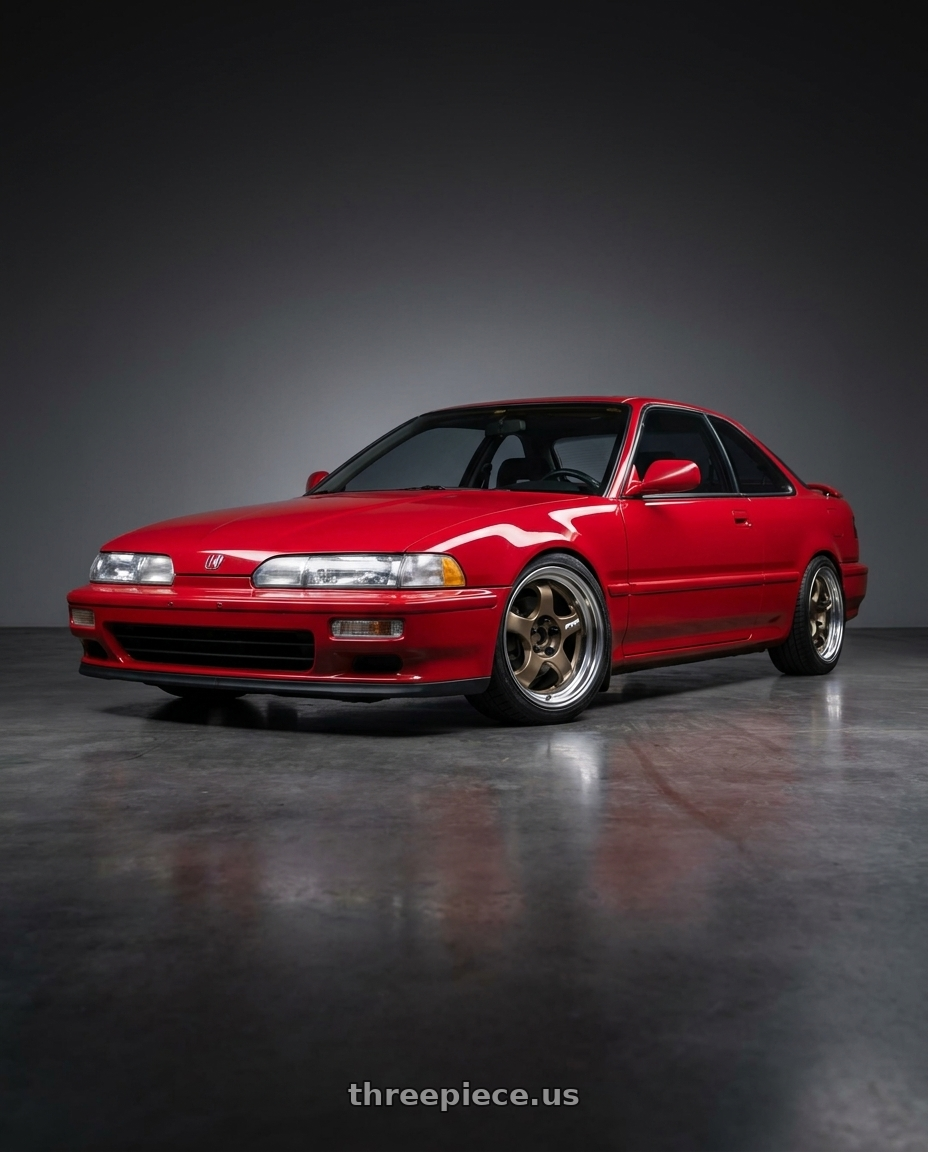 1993 Acura Integra with Work Meister S1 2P 4x100 15x7+45 R Disk Titanium Gold wheels