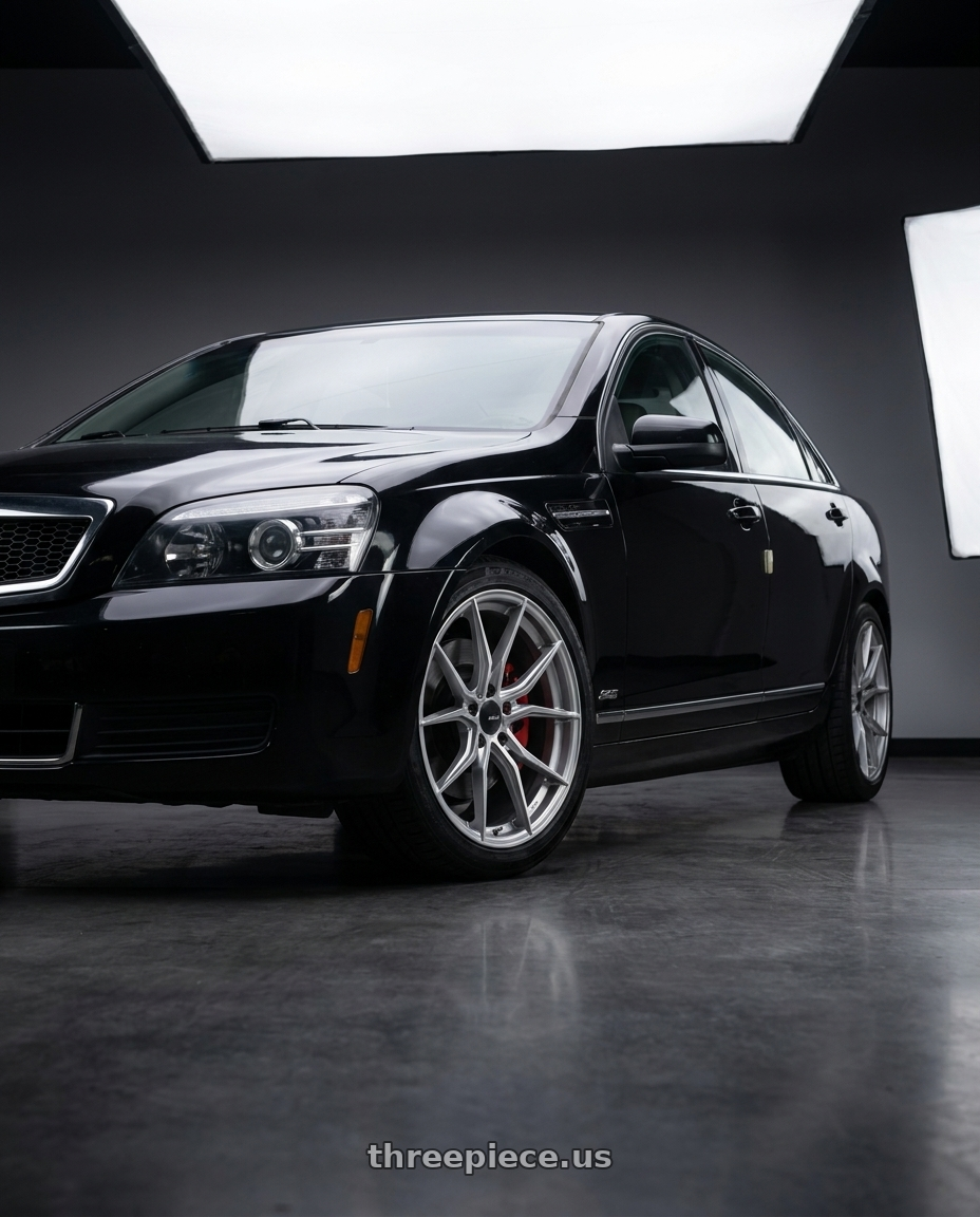 2011 Chevy caprice with Advanti Racing 80S Hybris 5X120 18x8 +35 Silver with Machined Face wheels
