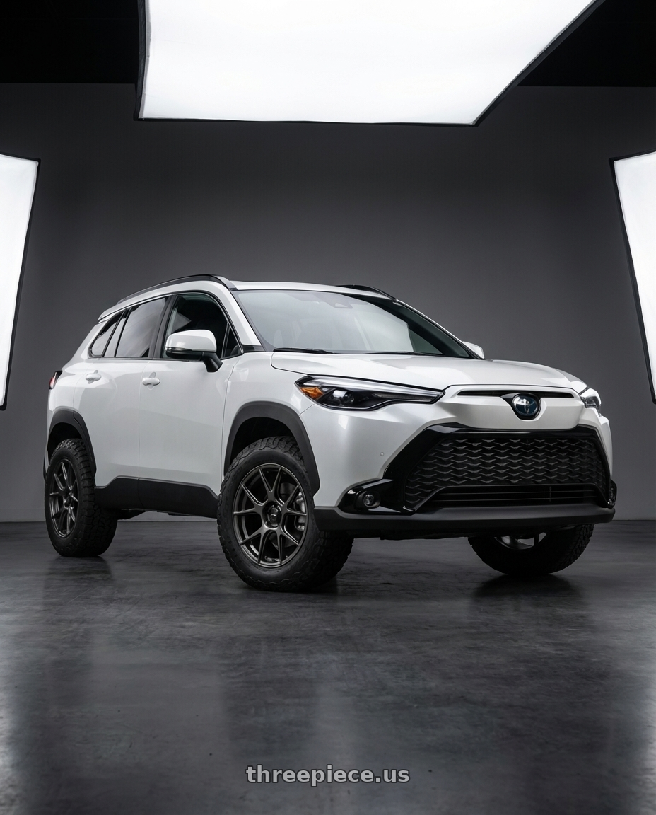 2023 Toyota Corolla Cross XSE Hybrid with Konig Ampliform 5x114.3 17x9+40 Dark Metallic Graphite wheels