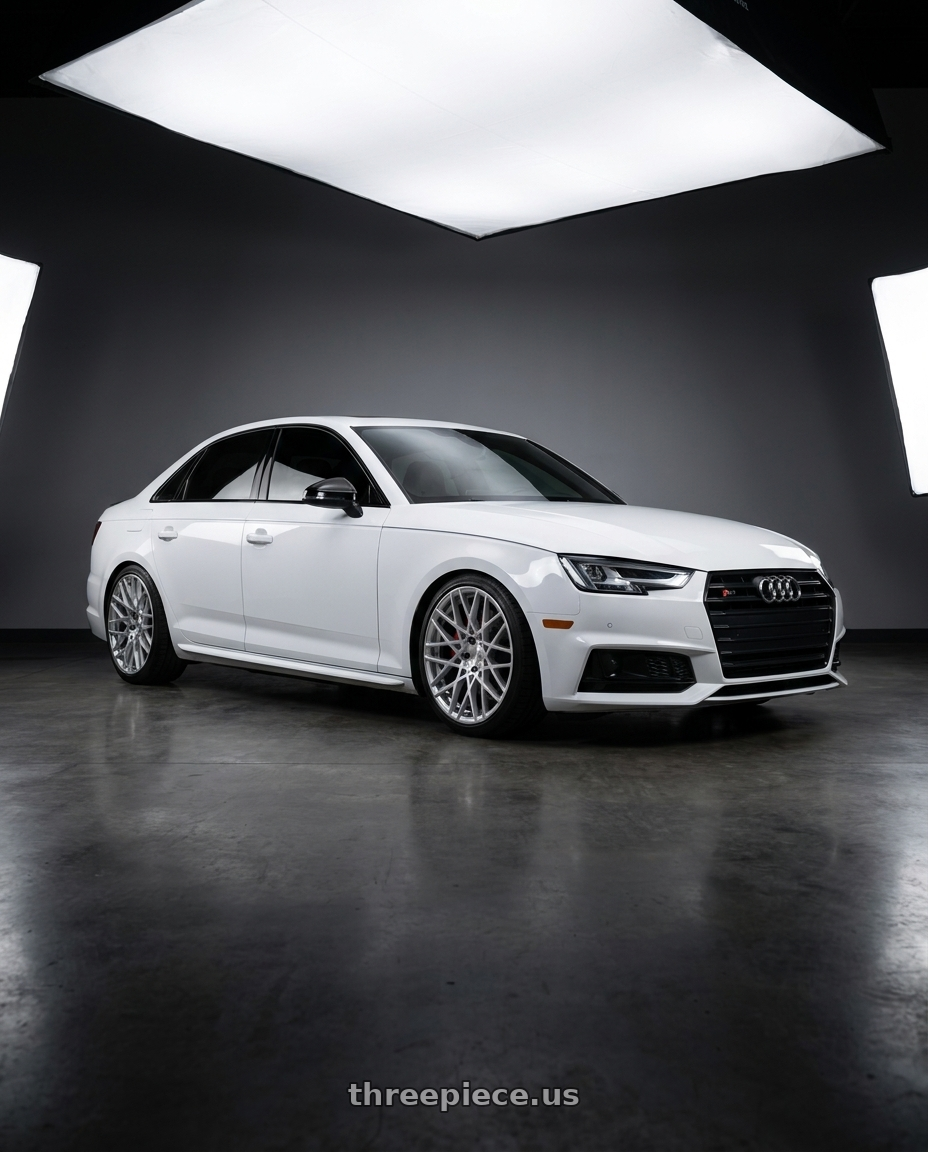 2019 audi s4 with Rotiform 1PC R110 BLQ 5X112 18X8.5 +35 GLOSS SILVER MACHINED wheels