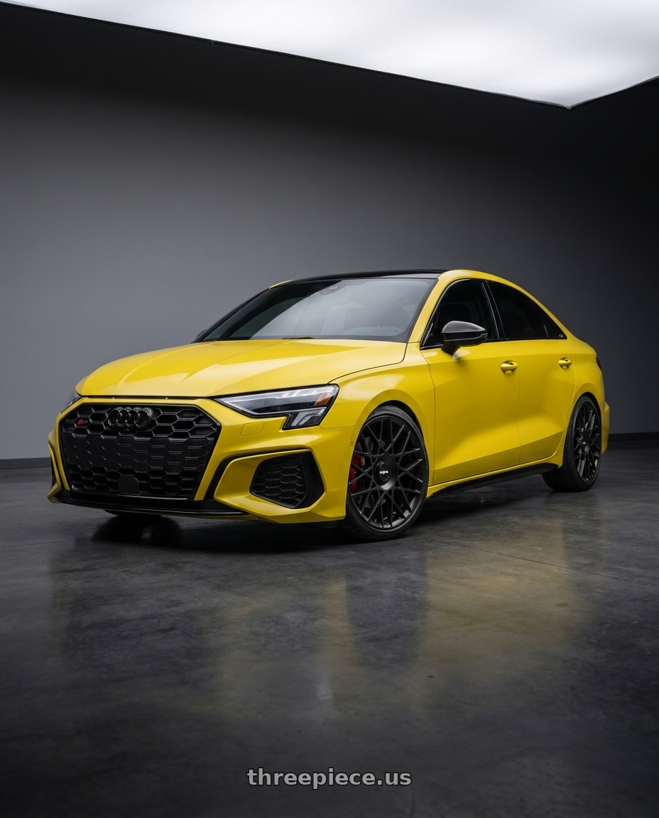 2023 Audi S3 with Rotiform 1PC R165 BLQ-C 5X112/5X120 19X8.5 +45 MATTE BLACK wheels